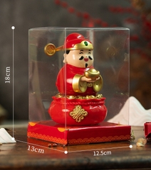 Tượng Thàn Tài ôm thỏi vàng ngồi trên Túi vàng thu hút tài lộc, may mắn, phong thủy [BH: NONE]