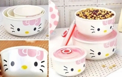 Bộ 3 thố sứ kitty có nắp đậy, úp mì, đựng thức ăn tiện lợi [BH: NONE]