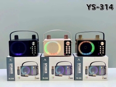 Loa bluetooth karaoke YS-314 loa xách tay có vòng led siêu đẹp kèm 2 micro không dây siêu hay [BH 6 Tháng]
