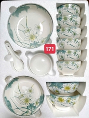 Bộ chén bát đĩa sứ 11 món NO 171 cao cấp [BH: NONE] 1l9c11