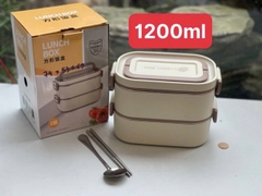 Hộp đựng cơm văn phòng 2 tầng 1200ML lõi inox Lunch box size 74x53x65cm [BH: NONE] 1l9d11