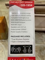 Loa bluetooth mẫu loa kéo KIMISO QS1945 TWS có led siêu đẹp (Không kèm micro) [BH 6 Tháng]