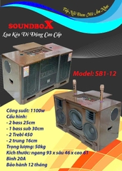 Loa bluetooth karaoke SOUNDBOX SB1-12 vân gỗ cao cấp kèm 2 micro siêu hay [BH 1 Năm]