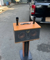 Loa bluetooth karaoke SOUNDBOX S91 bọc da cao cấp kèm 2 micro siêu hay [BH 1 Năm]