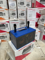 Loa bluetooth karaoke SOUNDBOX S91 bọc da cao cấp kèm 2 micro siêu hay [BH 1 Năm]