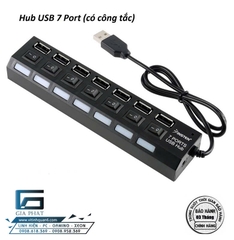 Cáp chuyển Hub chia 7 cổng (port) usb có công tắc tốc độ 2.0 Hi-Speed [BH 1 tháng]