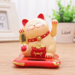 Tượng Mèo Thần Tài mini vẫy tay xài pin hút tài lộc, trang trí decor [BH: NONE]