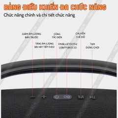 Loa bluetooth karaoke BoomBox3 B21 loa kèm 2 micro không dây hát siêu hay [BH 3 Tháng]6l8