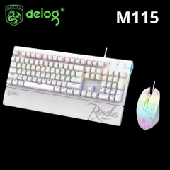 Combo phím chuột cơ Gaming M115 (TRẮNG) phím DPI2400 cực nhạy kèm đèn led siêu đẹp [Bh 1 Năm]6l8