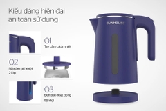 Ấm đun nước siêu tốc Sunhouse SH.1355 INOX 2 LỚP  [BH: 1 TUẦN]