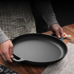 Chảo gang đổ bánh xèo chống dính size 19cm có 2 quai xách tiện lợi  [BH: NONE]