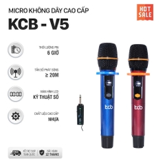 Micro karaoke đa năng không dây KCB- V5 mẫu micro nhựa siêu đẹp hát siêu hay [BH 3 Tháng]