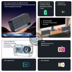 Loa bluetooth BO-02 chất liệu vải siêu đẹp kèm led RGB cực đẹp