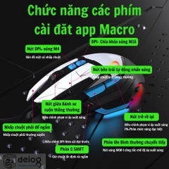 Chuột có dây Gaming DEIOG G502 Macro có led RGB cực đẹp kèm app điều chỉnh giả lập chính hãng