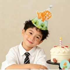 Set 10 mũ 3D cán bóng giấy đẹp kt dk 13cmx cao 20cm - Khủng long M63.