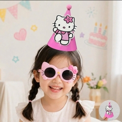 Set 10 mũ 3D cán bóng giấy đẹp kt dk 13cmx cao 20cm - Kitty cài hoa M59.