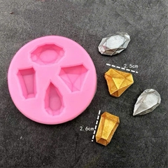 Khuôn silicon hình KIM CƯƠNG- 4 viên (có viên hình giọt nước).