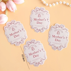 Set 60 bảng giấy hoạ tiết hoa hình OVAL mix 2 mẫu -  HAPPY MOTHER'S DAY.