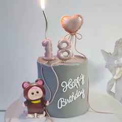 Tượng nhựa cao su mềm- BABY THREE dáng đứng (tai gấu) (màu ngẫu nhiên).