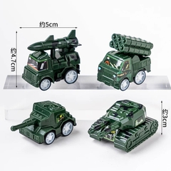 Set 4 xe QUÂN ĐỘI (xe tăng) - size  nhỏ, màu xanh đậm.
