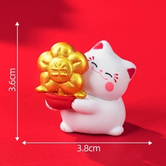 Set 4 mèo thần tài mix mẫu mini (nhựa đặc).