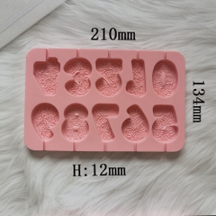 Khuôn silicon -SỐ to hoa văn (kt cao khoảng 6cm).