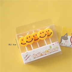 Vỉ nến 5 cây mặt cười (mẫu 2).