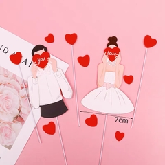 MUA 1 TẶNG 1-Combo 2 set giấy đôi tình yêu love you và trái tim đỏ.