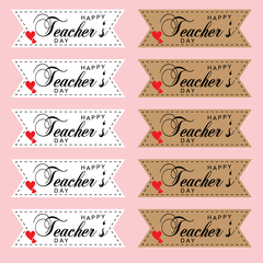 Set 60 thẻ giấy mix 2 màu nâu và trắng- Happy teacher's day (Q9010).