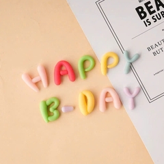 Chữ Happy day silicon SIZE NHỎ (cao 3cm) -sắc màu (MÀU SÁNG -mẫu mới).