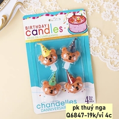 Vỉ 4 cây nến Gấu đội mũ