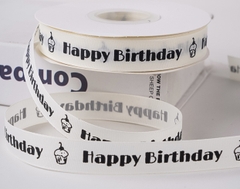 Ruybang HPBD kem in chữ HPBD và cupcake-ĐEN (2cm x 35m).