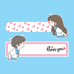 10 set thẻ kéo đôi tình yêu (mẫu 7).