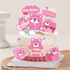 Combo 2 set giấy - gấu dâu (lotso) mẫu mới có chữ 100% kute.