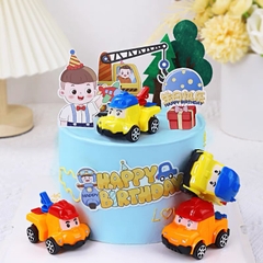Combo 2 set giấy bé trai - khinh khí cầu và xe xúc.