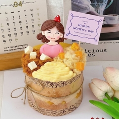 60 thẻ giấy Happy Women's day hình chữ nhật mix màu hồng-đỏ-tím-vàng (kt 5x6cm).