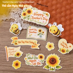 Combo 5 set giấy 20.11 - hoa hướng dương và ong vàng.