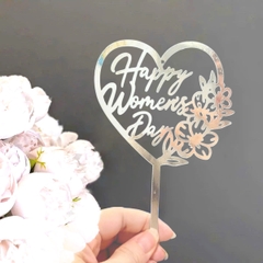 Set 10 mica women's day hình trái tim-MÀU BẠC.