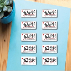 Set 100 thẻ giấy trắng Happy women's day chữ uốn- phụ nữ là để yêu thương.