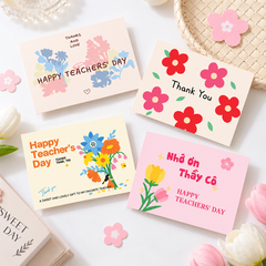 Set 20 thẻ/thiệp giấy 20.11 - mix 4 mẫu kt to 8cmx11cm.