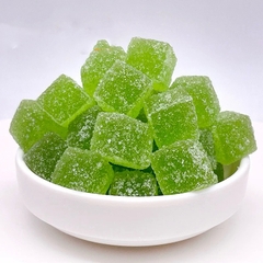 Túi kẹo dẻo vị TÁO miếng vuông (túi 2.5kg)-màu xanh.