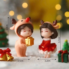 Tượng nhựa đẹp -cặp đôi em bé giáng sinh (tặng quà).