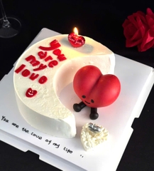 Vỉ nến 3 trái tim có chữ love you-MÀU ĐỎ.