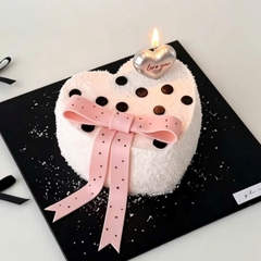 Vỉ nến 3 trái tim có chữ love you-MÀU BẠC.