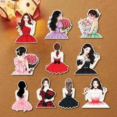 Set 50 thẻ giấy cô gái mix mẫu (mới) (SX).