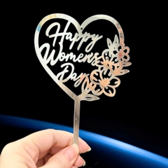 Set 10 mica women's day hình trái tim-MÀU BẠC.