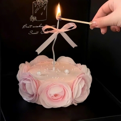 Hoa mao lương chất liệu giấy nến -MÀU HỒNG kt 8cm.