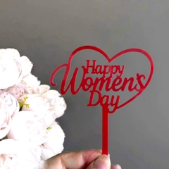 Set 10 mica women's day hình trái tim-MÀU ĐỎ.
