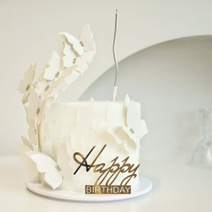 Set 10 mica HPBD chữ kiểu (chữ BIRTHAY chữ in hoa)-MÀU VÀNG.