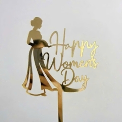 Set 10 mica Women's day và cô gái mặc áo dài -VÀNG.
